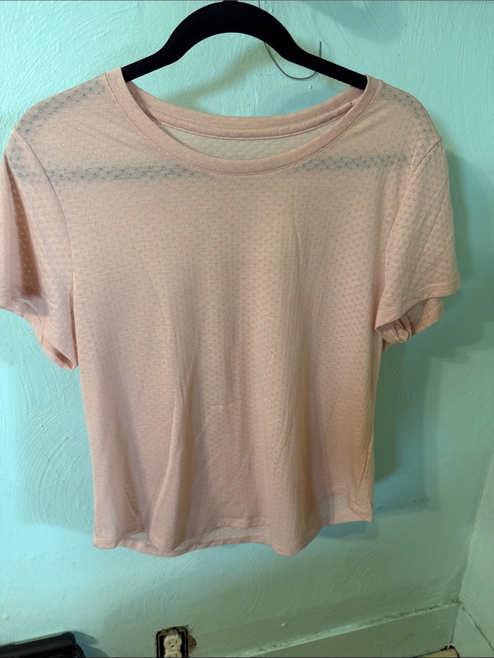 ZYIA Pale Blush Short Sleeve Crew Tee - Light Pink